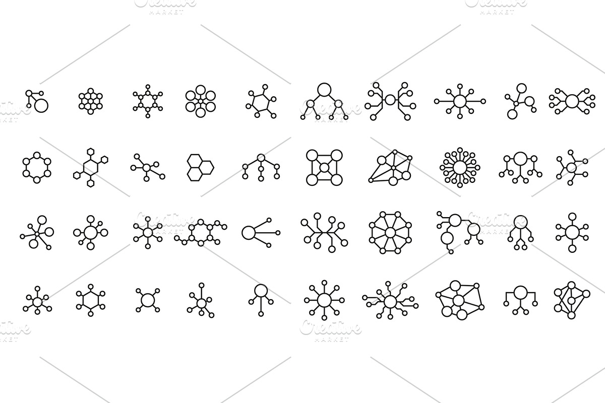 Business network icons. Networking, a Technology Illustration by winwin.art