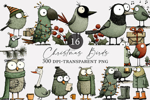 Christmas Birds clipart, an Illustration by Designworld