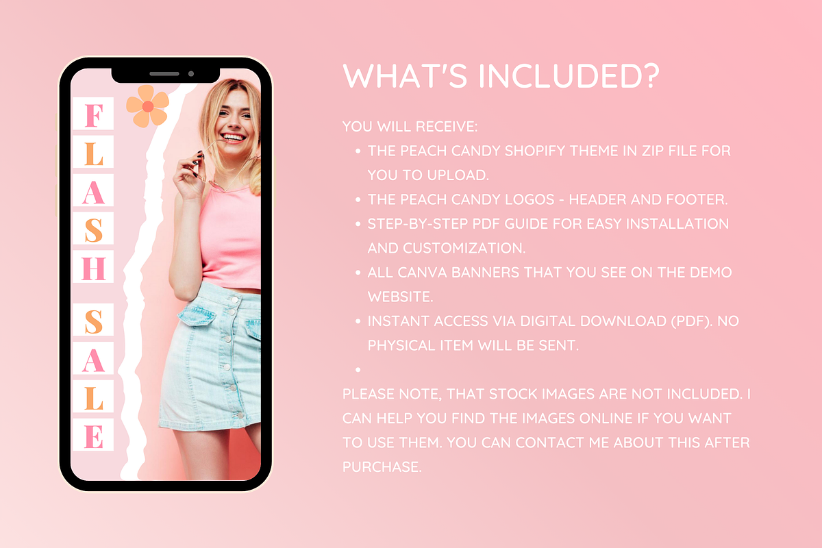 Peach Candy Shopify Theme, a Shopify Template by SunshineStudioBoutique (Photo 3 of 11)