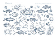 Hand drawn illustrations of sea food, an Illustration by Evgeniia Lanskikh (Thumbnail 2 of 5)