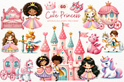 Cute Princess Clipart Bundle PNG, a Person Illustration by SugarCloudStudioArt (Thumbnail 1 of 6)