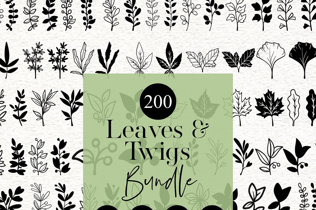 Leaves and Twigs PNG SVG Clipart, an Object Illustration by Huckleberry Hearts (Photo 3 of 3)