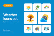 75 Weather Flat Icons, an Emoji Icon by Prosymbols (Thumbnail 1 of 10)