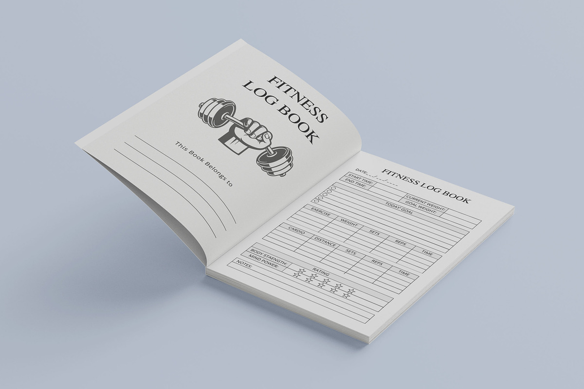 Fitness Log book, a Print Template by Book2bees (Photo 2 of 4)