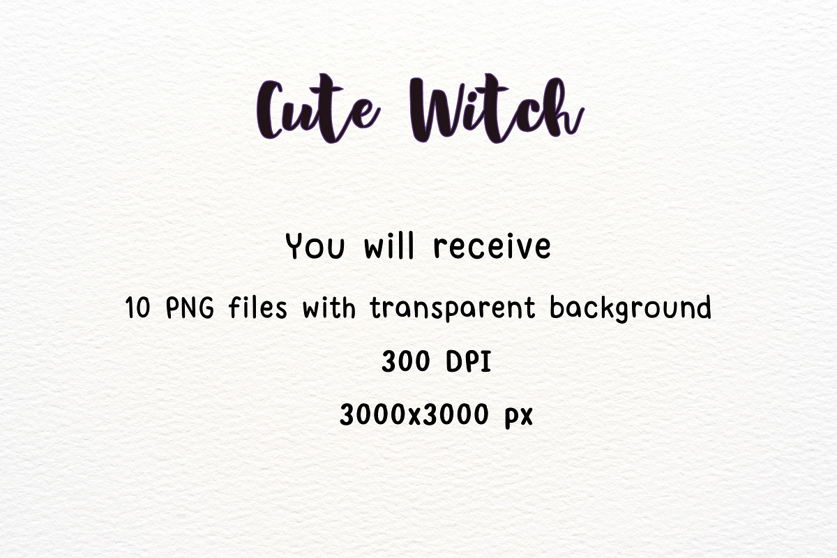 Witch Clipart Watercolor PNG Bundle, a Seasonal Illustration by Maysa Art (Photo 5 of 5)