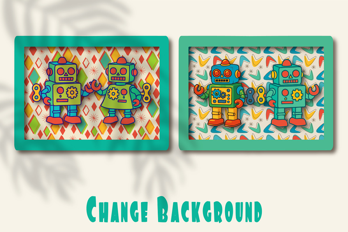 Retro Toy Robots Clipart & Posters, an Object Graphic by Blynn Pippen (Photo 19 of 23)