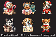 Christmas Cute Dog Sublimation Clipa, an Illustration by RobertsArt (Thumbnail 3 of 7)