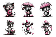 Whimsical easter cat clipart, an Illustration by SinaCreation (Thumbnail 4 of 11)
