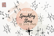Sparkling stars hand drawn set SVG, an Illustration by RimzStudio (Thumbnail 1 of 7)