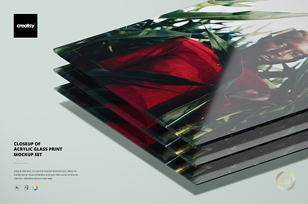 Acrylic Glass Print Mockup Set, a Merchandise Mockup by creatsy5
