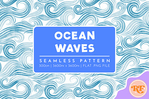 Ocean Waves Seamless Pattern