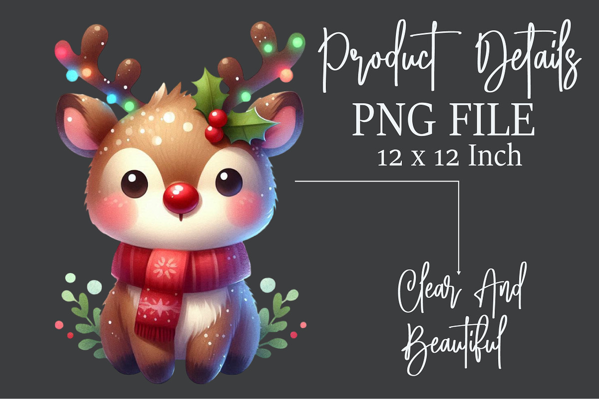 Santa & Reindeer Christmas Clipart, an Illustration by Rose Art (Photo 4 of 4)