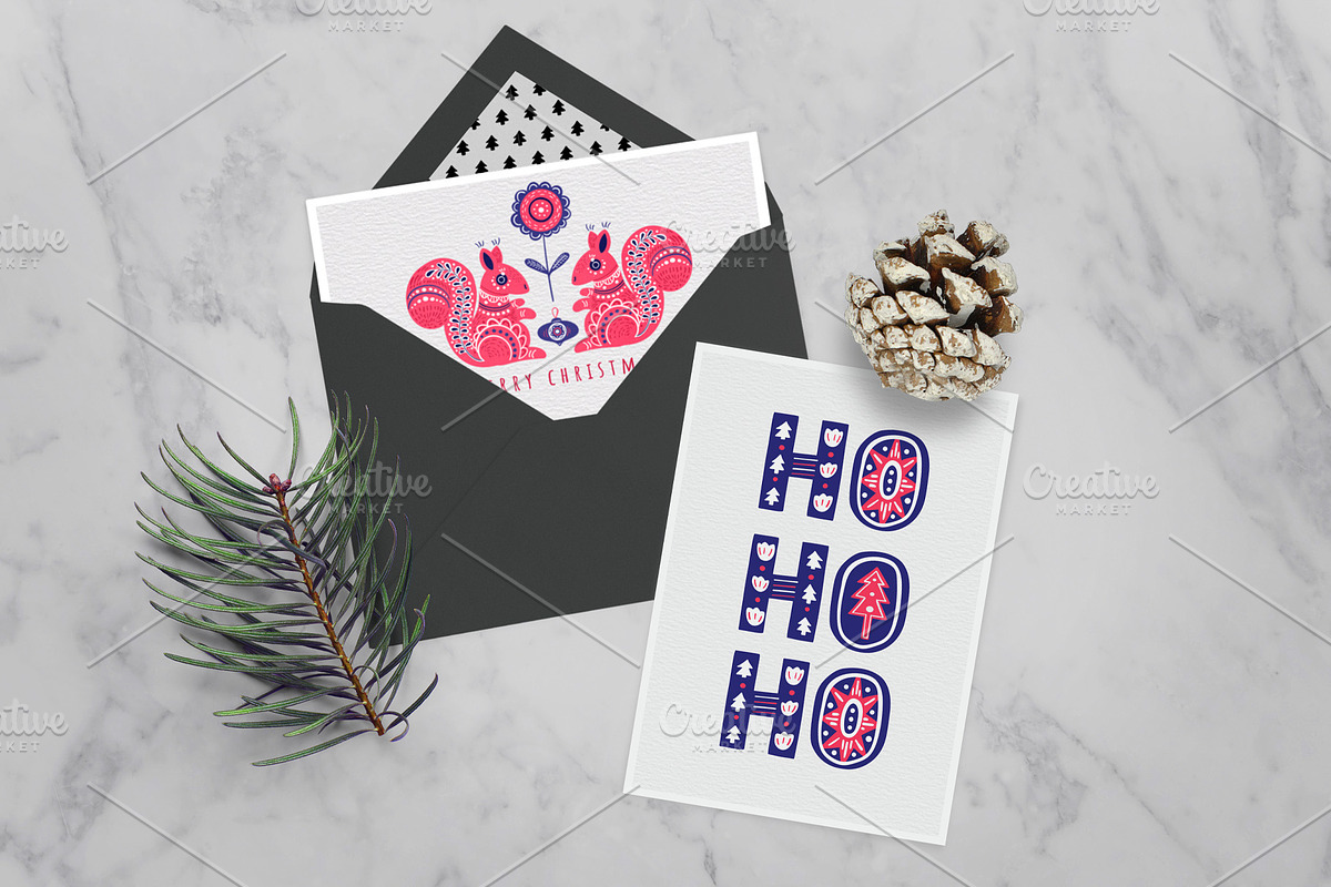 Scandinavian Christmas set, vector, an Animal Illustration by harmonia_green_art (Photo 12 of 13)