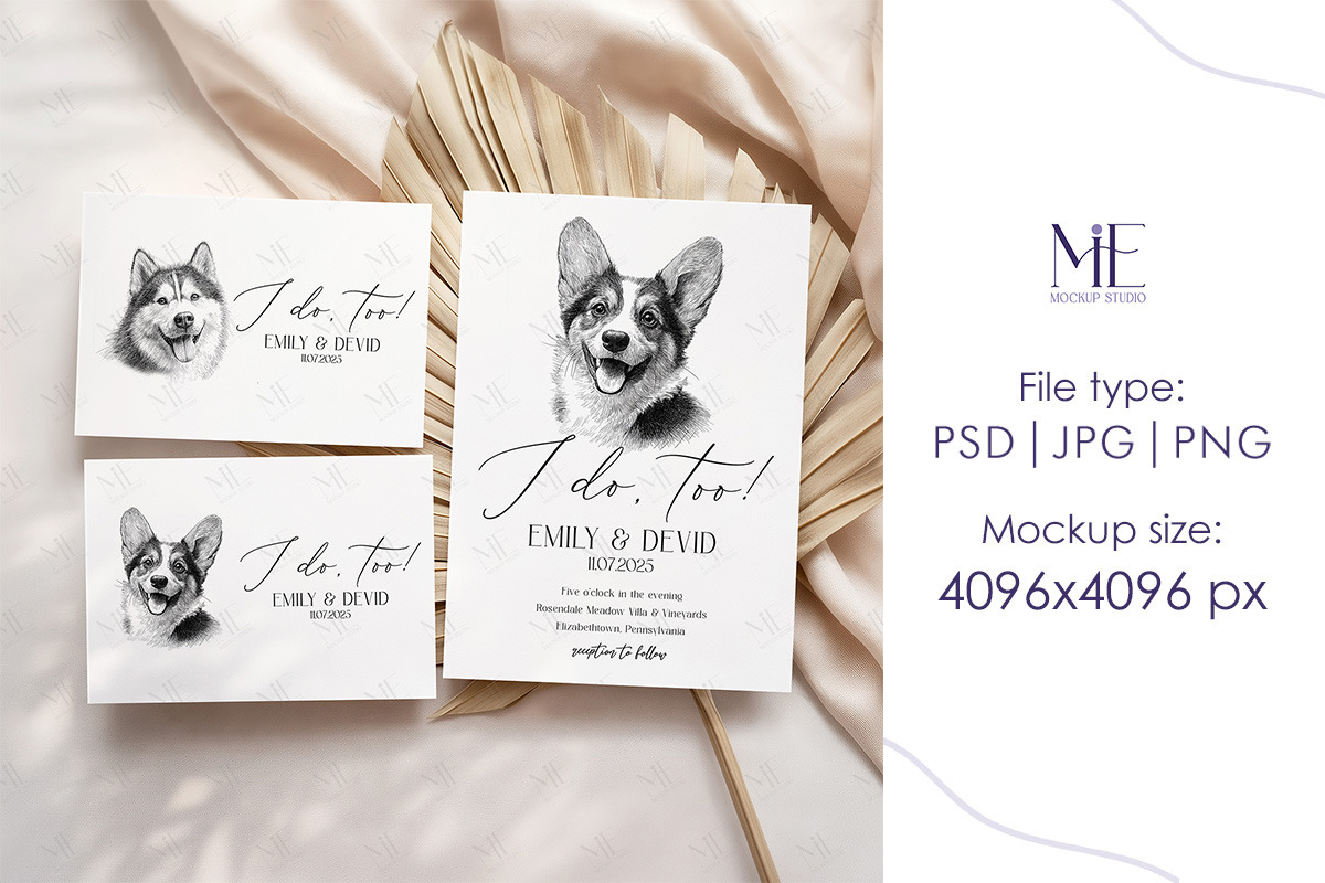 Invitation Card Bundle Mockup PSD, a Mockup by Mie Mockup Studio (Photo 7 of 7)