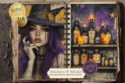 Witchy Junk Journal Printable Kit, a Seasonal Illustration by Nicole Branger Art (Thumbnail 2 of 16)