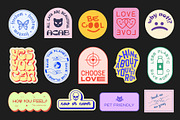 COOL Y2K STICKERS VECTOR SET, a Decorative Illustration by craftlove (Thumbnail 7 of 12)