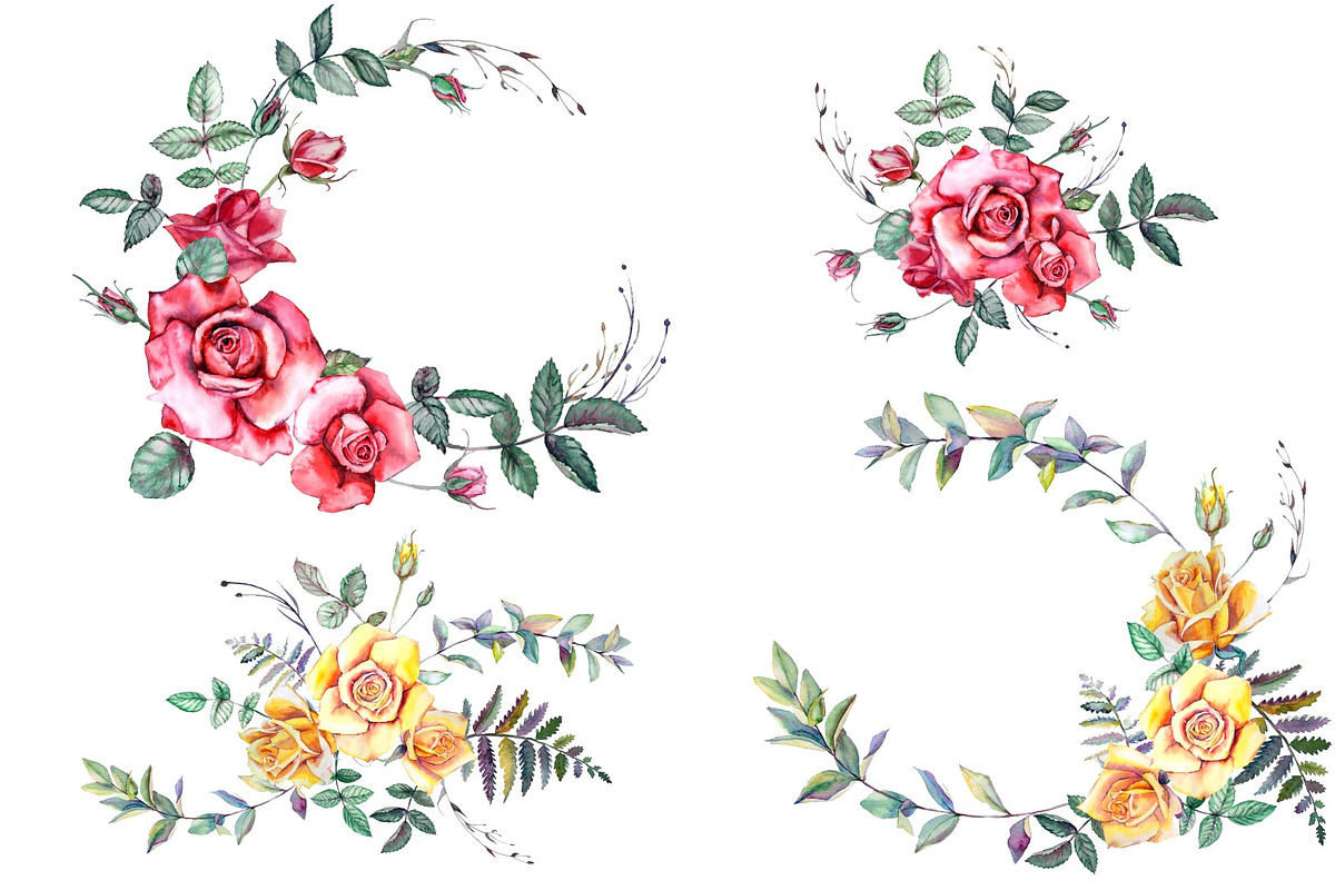 Watercolor Flowers Clipart - Roses, a Decorative Illustration by artabramova (Photo 5 of 10)