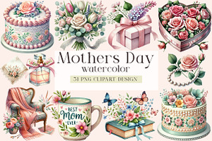Mothers Day Sublimation Clipart, an Illustration by DreamArtGraphic