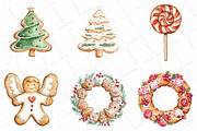 Watercolor Cute Christmas Gingerbrea, an Illustration by DreamPrint404 (Thumbnail 6 of 7)