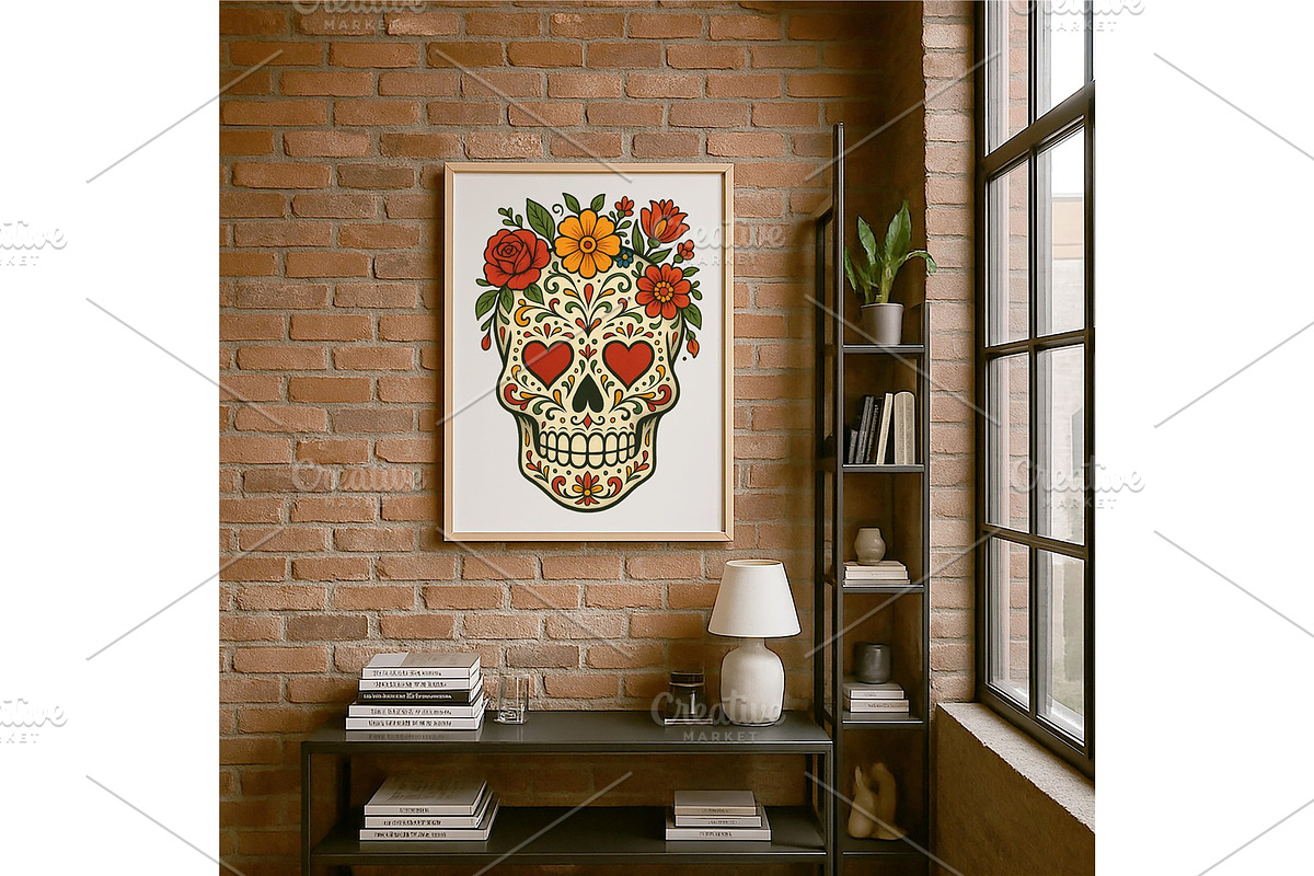 Sugar Skull Wall Art Day of the Dead, a Background Graphic by LaseredNinja (Photo 6 of 7)
