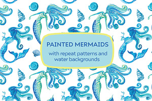 Mermaids Illustrations & Patterns, a Graphic by KT Art & Design