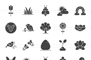 50 Spring Glyph Icons