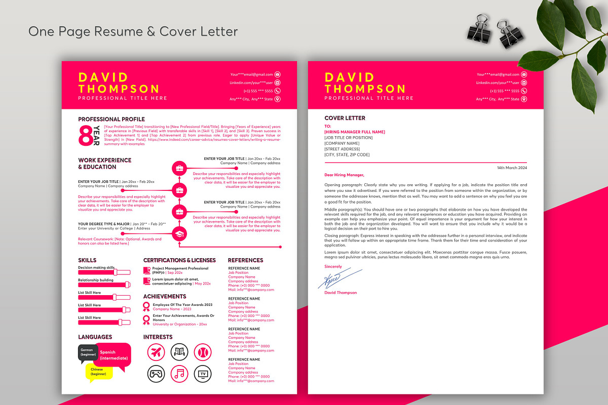 Graphic Resume Word & Google Docs 48, a Resume Template by MrCam Template Resume|CV (Photo 2 of 7)