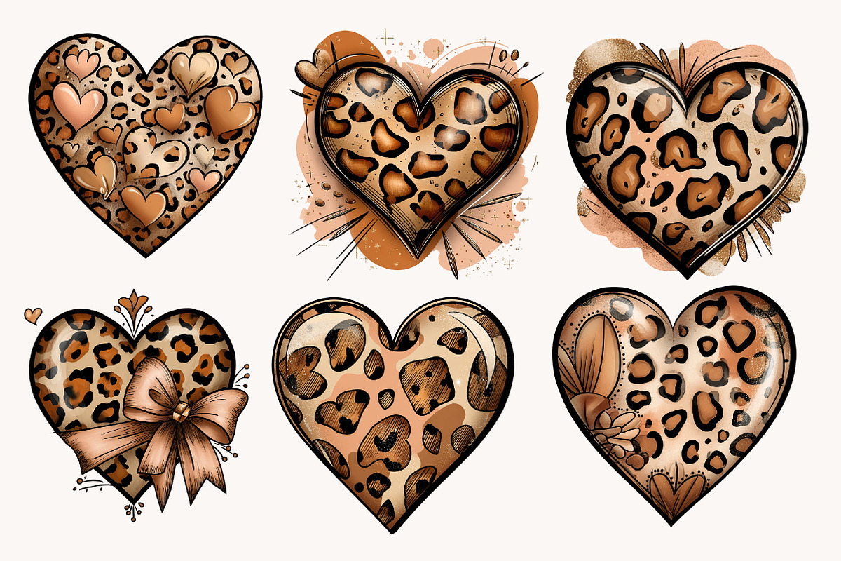 Leopard print Valentine Heart clipa, an Illustration by Designworld (Photo 5 of 10)