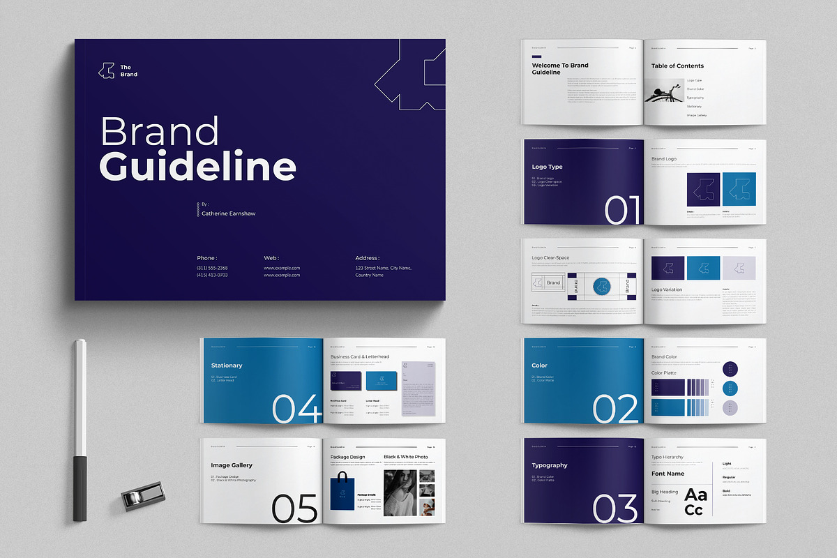 Brand Guidelines Template Landscape, a Brochure Template by E-Type (Photo 1 of 7)
