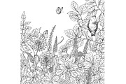 Birds on Branches Sketch, a Decorative Illustration by Valentyna Smordova (Thumbnail 5 of 9)