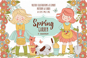 SPRING GARDEN Vector Illustration
