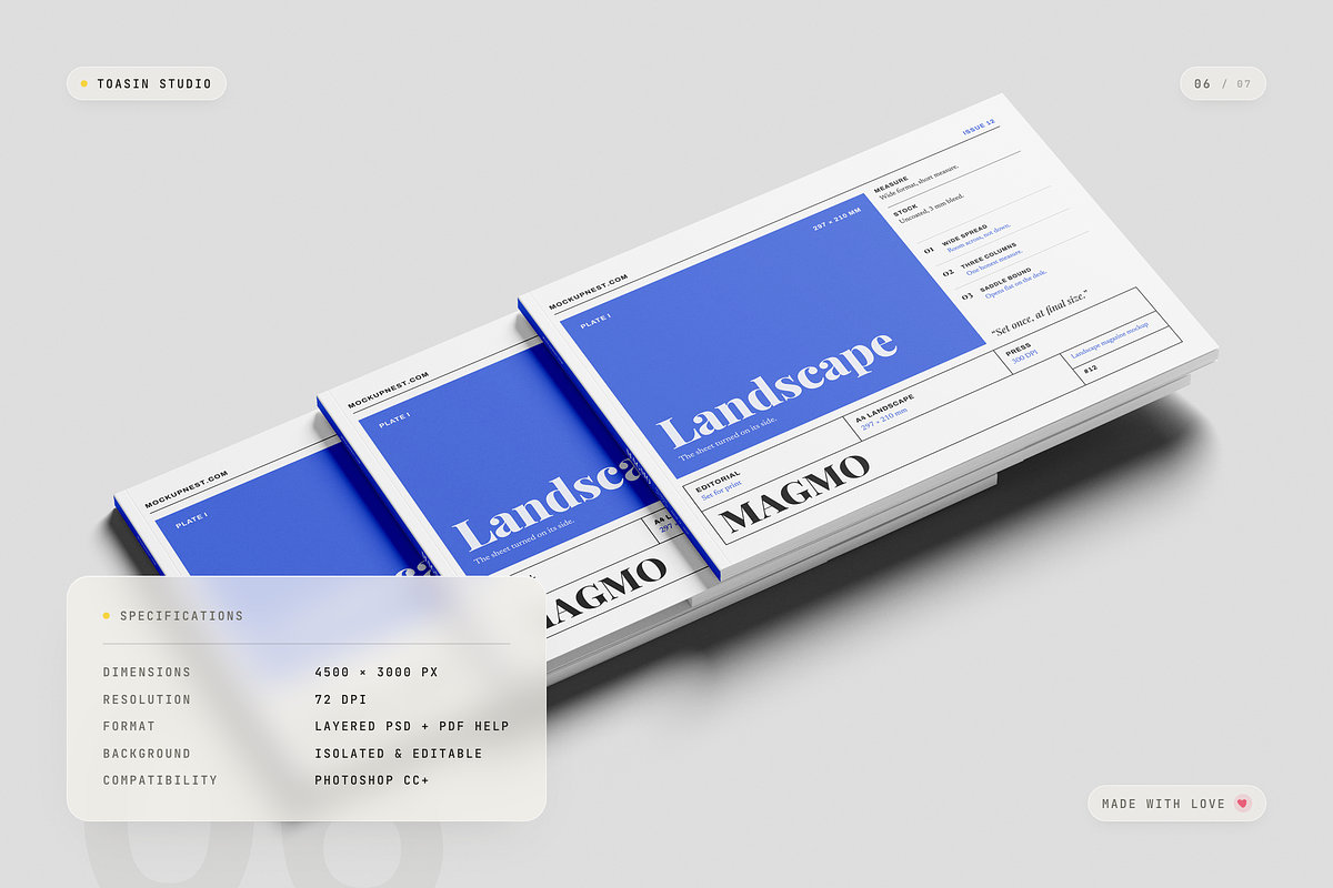 A4 Landscape Magazine Mockup, a Books & Magazine Mockup by Toasin Studio (Photo 6 of 7)