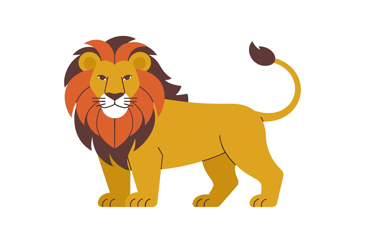 Royal Lion Head Cartoon Clipart, an Object Graphic by jahid234 (Photo 2 of 16)