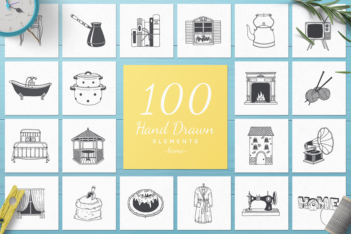 500 Hand Drawn Elements -Bundle-, an Animal Illustration by Michael Rayback Design (Photo 4 of 5)