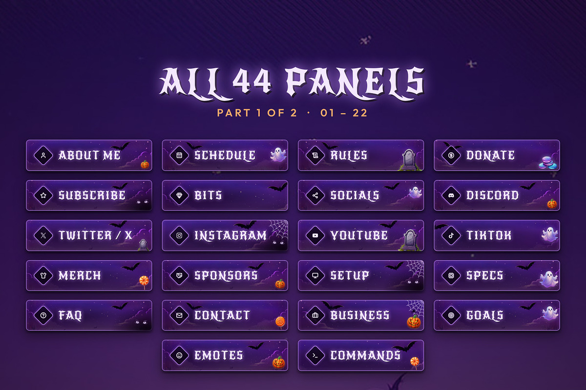 Halloween Twitch & Kick Panels, an Object Graphic by Gear Store (Photo 2 of 7)