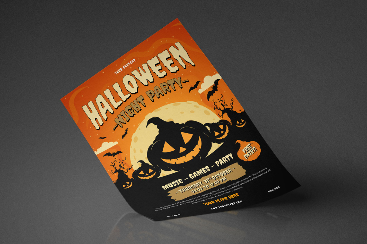 Halloween Party Flyer Set, a Flyer Template by monogrph (Photo 4 of 4)