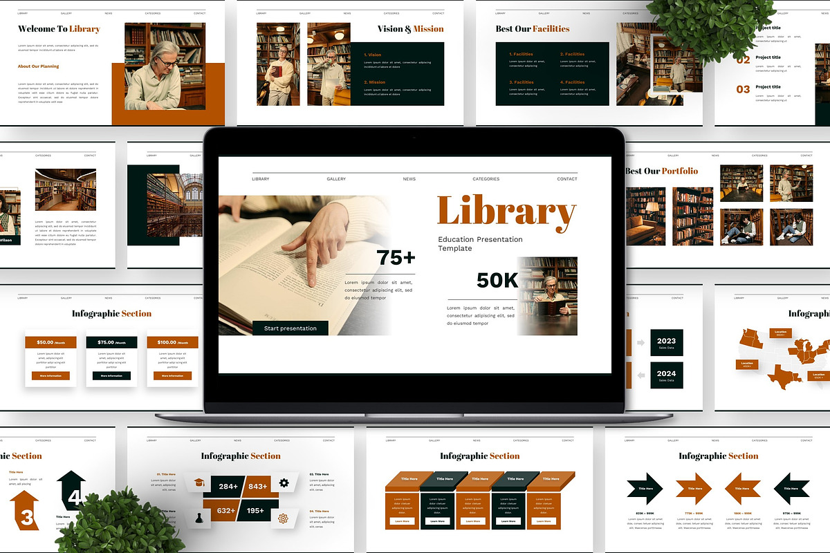 Library - Education Google Slide, a Presentation Template by Deepslide Studio (Photo 3 of 6)