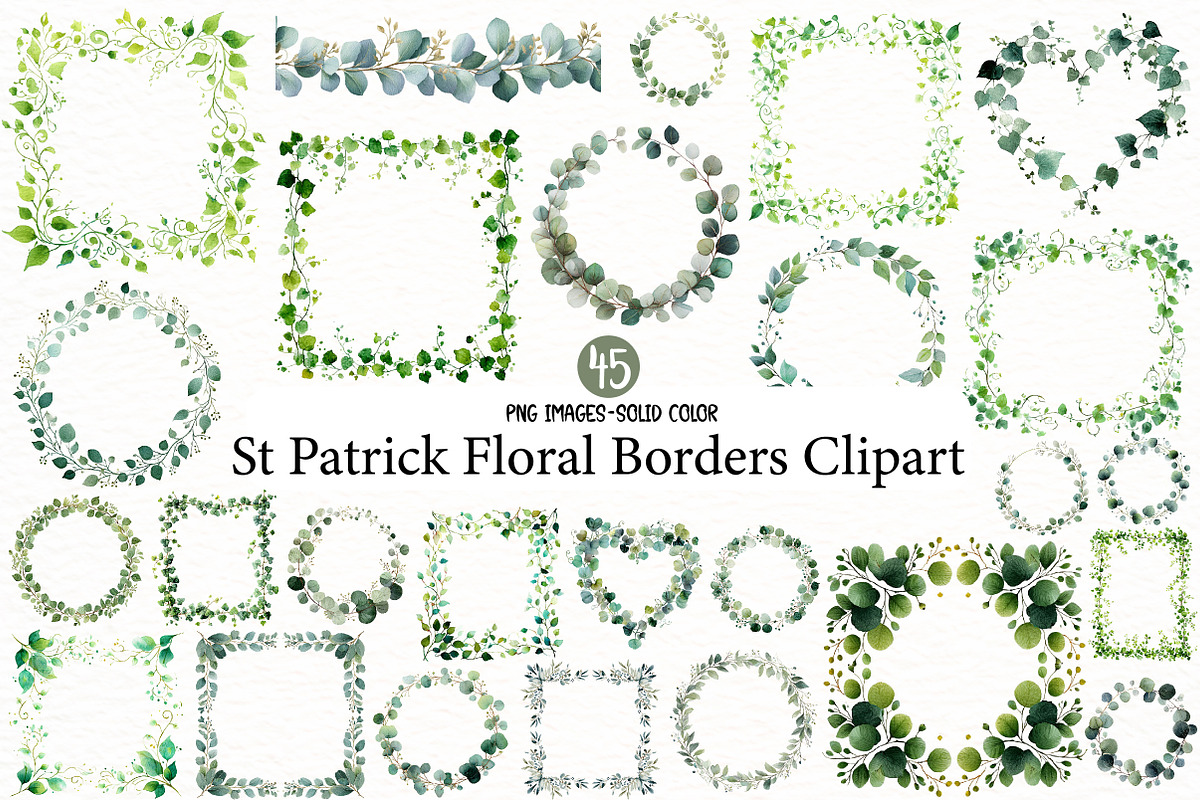 St Patrick Floral Borders Clipart, an Illustration by Designworld (Photo 1 of 6)