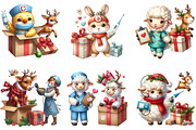 Cute Farm Animal for Nurse Clipart, an Illustration by DreamArtGraphic (Thumbnail 2 of 4)