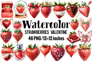 Strawberries Valentine, an Illustration by Design Market