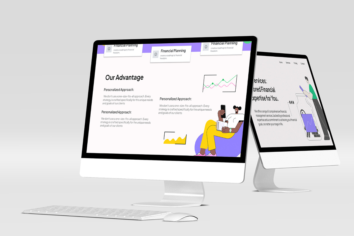 Finance Management Landing Page, a Landing Page Template by Glyphminds Studios (Photo 2 of 3)