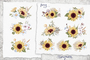 Watercolor Sunflowers and Cotton, an Illustration by Yuliya Art (Thumbnail 10 of 24)
