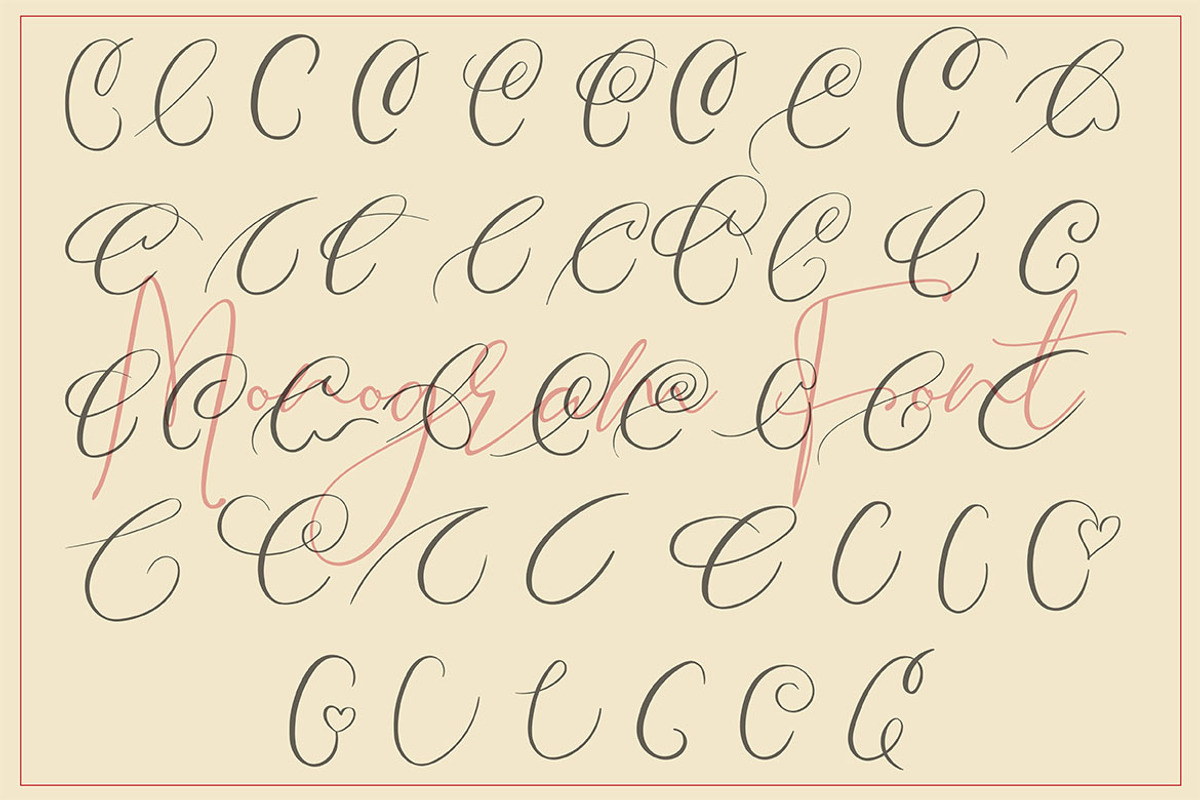 MONOGRAMS BUNDLE A to Z, a Script Font by AMINMARIO (Photo 9 of 37)