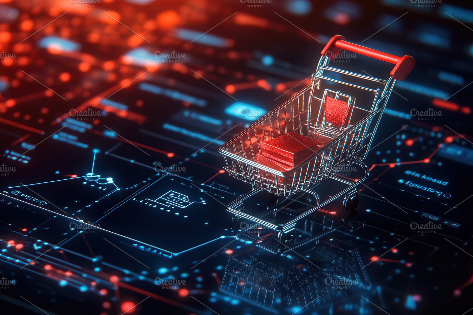 Digital carts power global commerce, a Photo by Pavel_design
