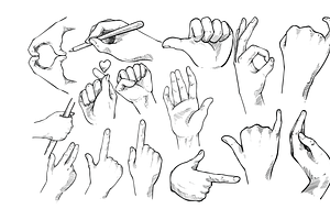 Hand Gesture Handdrawn Collection