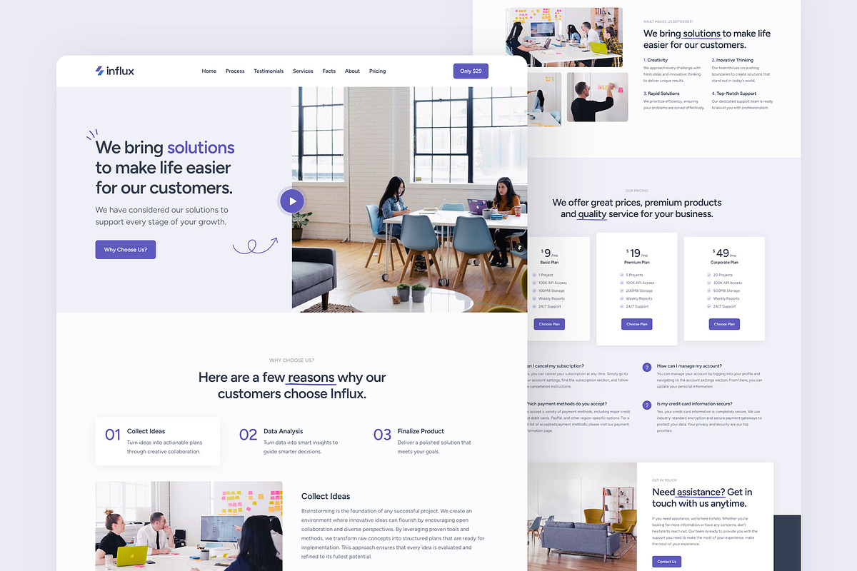 Influx - Framer Template, a Landing Page Template by elemis (Photo 1 of 6)