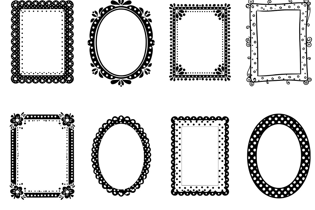 Black & White Polka Dot Frames, an Object Graphic by Pattern Whimsy (Photo 2 of 6)