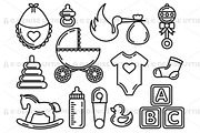 Baby Set Outlined & Colored, an Outline Icon by DeniseUytiepo (Thumbnail 4 of 5)