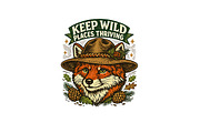 Fox Wildlife Wall Art, Keep Wild, a Background Graphic by LaseredNinja (Thumbnail 2 of 3)