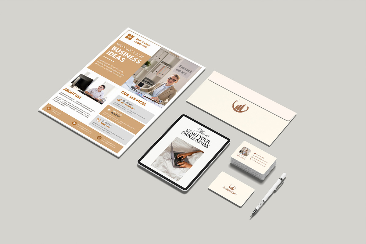 Stationery / Branding Mock-Up, a Books & Magazine Mockup by Getdesign (Photo 4 of 6)